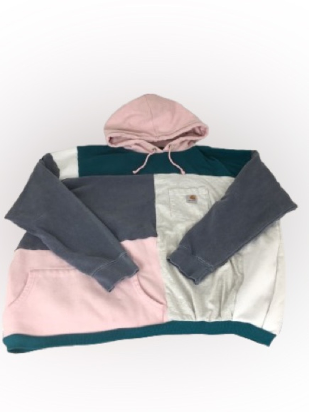 Carhartt Hoodie Reworked Colorblock Multicolor Sweater Patchwork One Of A Kind